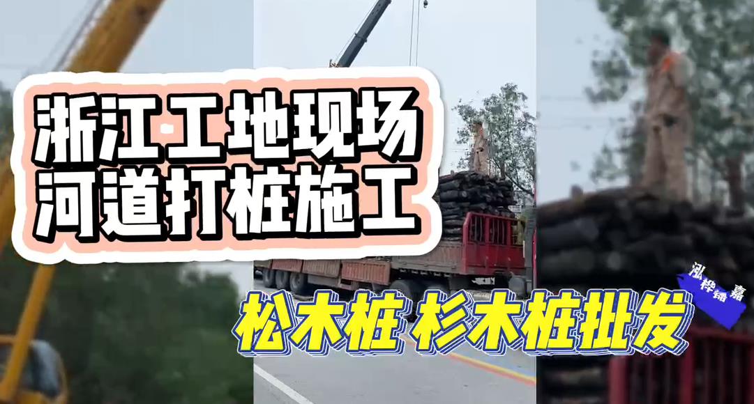 木樁廠家承接松木樁、杉木樁工地施工與批發(fā)視頻